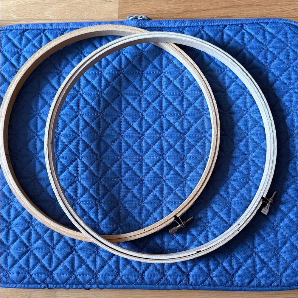 Vintage Wooden Embroidery Hoops set of 2